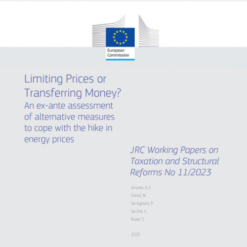 Sofia Maier with Antonio Amores, Michael Christl, Paola  De Agostini, Silvia  De Poli (2023) – Limiting prices or transferring money? An ex ante assessment of alternative measures to cope with the hike in energy prices